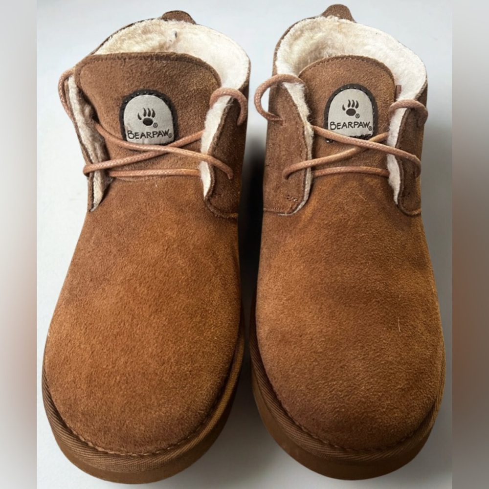BearPaw Tan Suede Ankle Boots